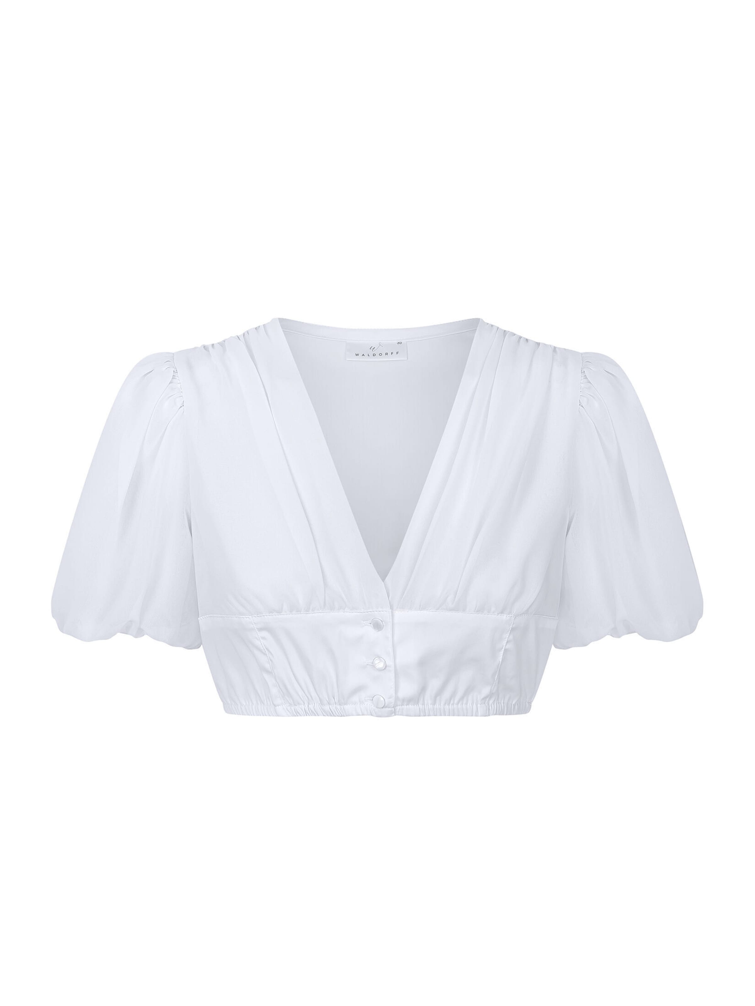 waldorff Dirndlbluse 'Malina' mit Chiffon in Weiß: Vorderseite