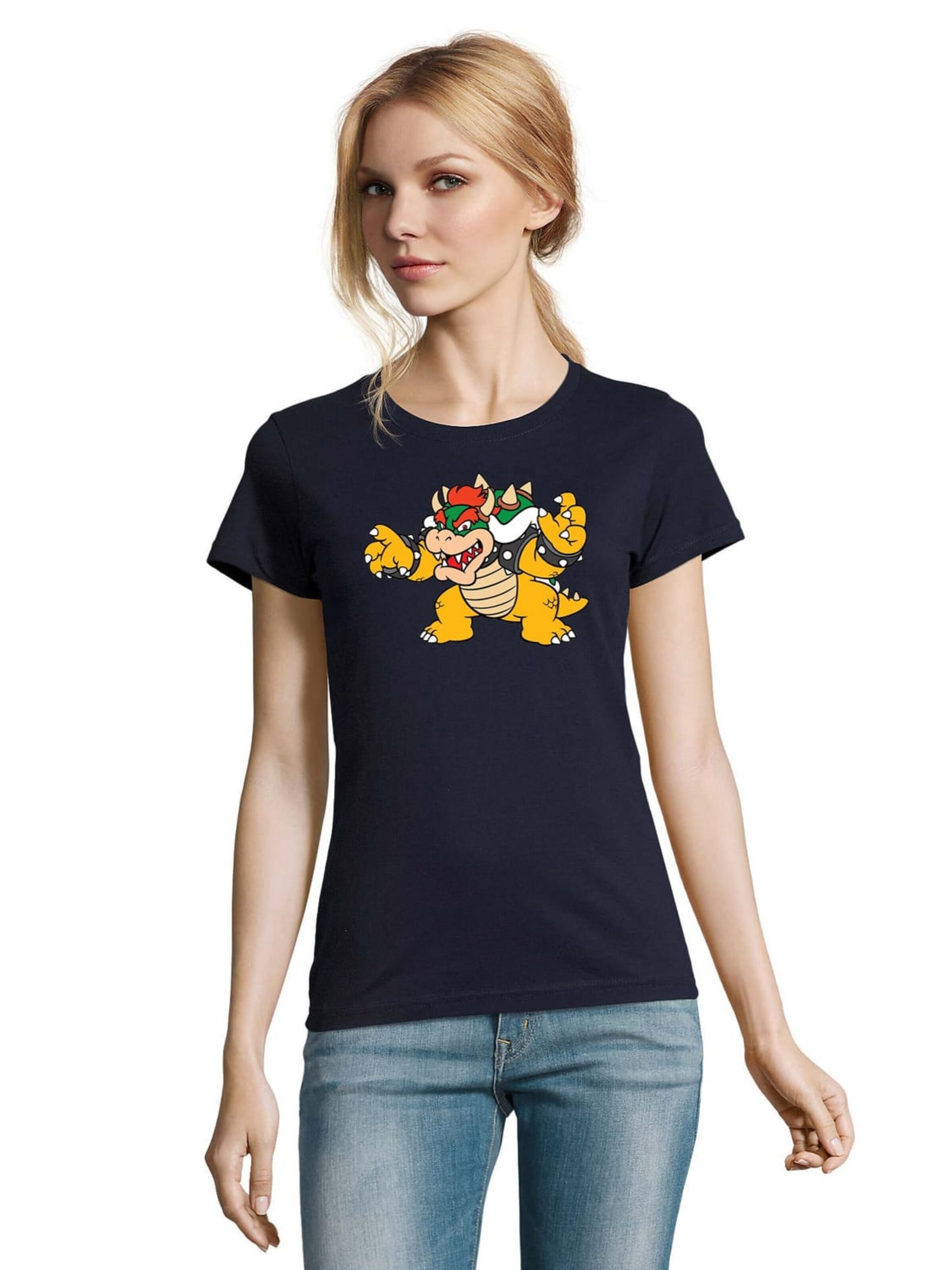 Blondie & Brownie Shirt 'Bowser' in Blue: front