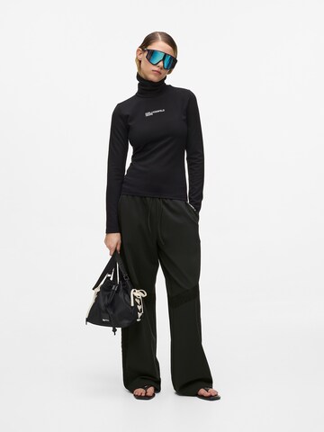 KARL LAGERFELD JEANS Wide Leg Hose in Schwarz