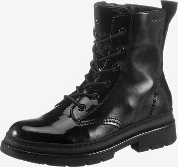 TAMARIS Ботинки на шнуровке в Черный: спереди
