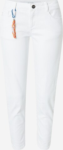Goldgarn Skinny Jeans i vit: framsida