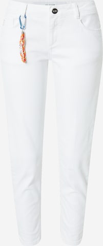 Goldgarn Skinny Jeans i hvid: forside