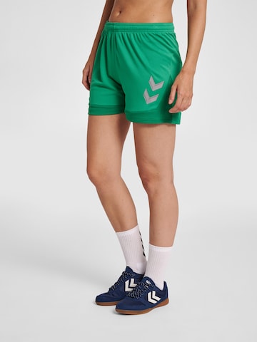 Hummel Regular Workout Pants 'Lead' in Green: front