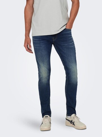 Only & Sons Skinny Jeans 'Loom' in Blauw: voorkant