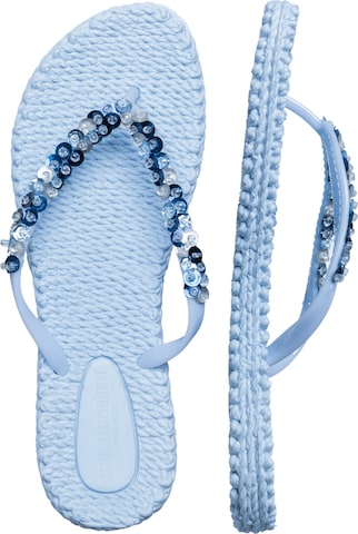 ILSE JACOBSEN T-Bar Sandals 'BEET02' in Blue