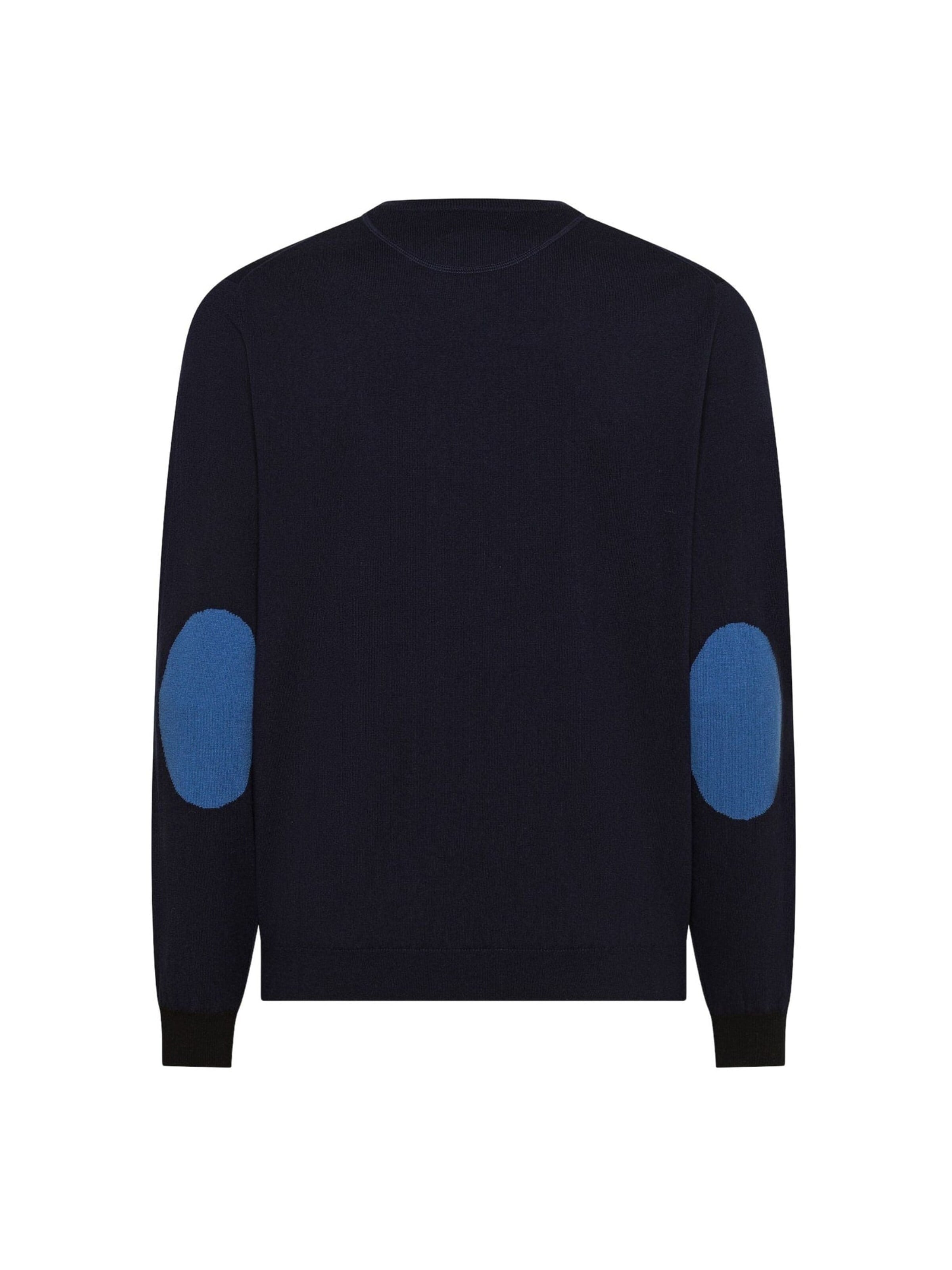 SUN68 Sweater 'Navy Blue Wool and Cotton Crew Neck Sweater' in Blue