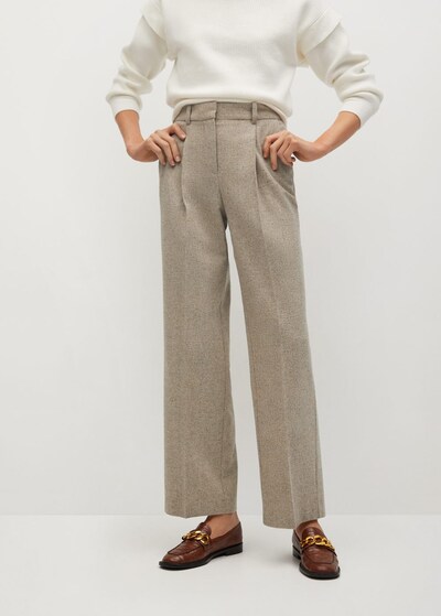 MANGO Bundfaltenhose in taupe, Modelansicht