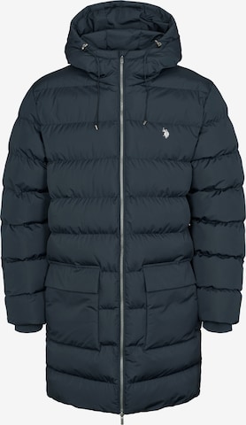 U.S. POLO ASSN. Pitkä talvitakki 'Albert' värissä sininen: etupuoli