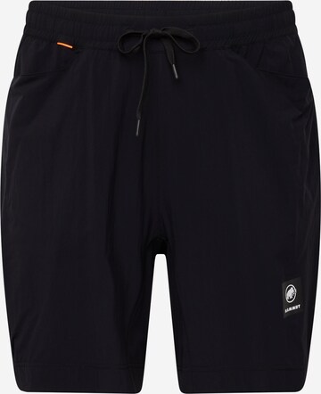 MAMMUT Regular Outdoor Pants 'Massone' in Black: front