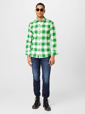 Only & Sons Slim fit Button Up Shirt 'Gudmund' in Green