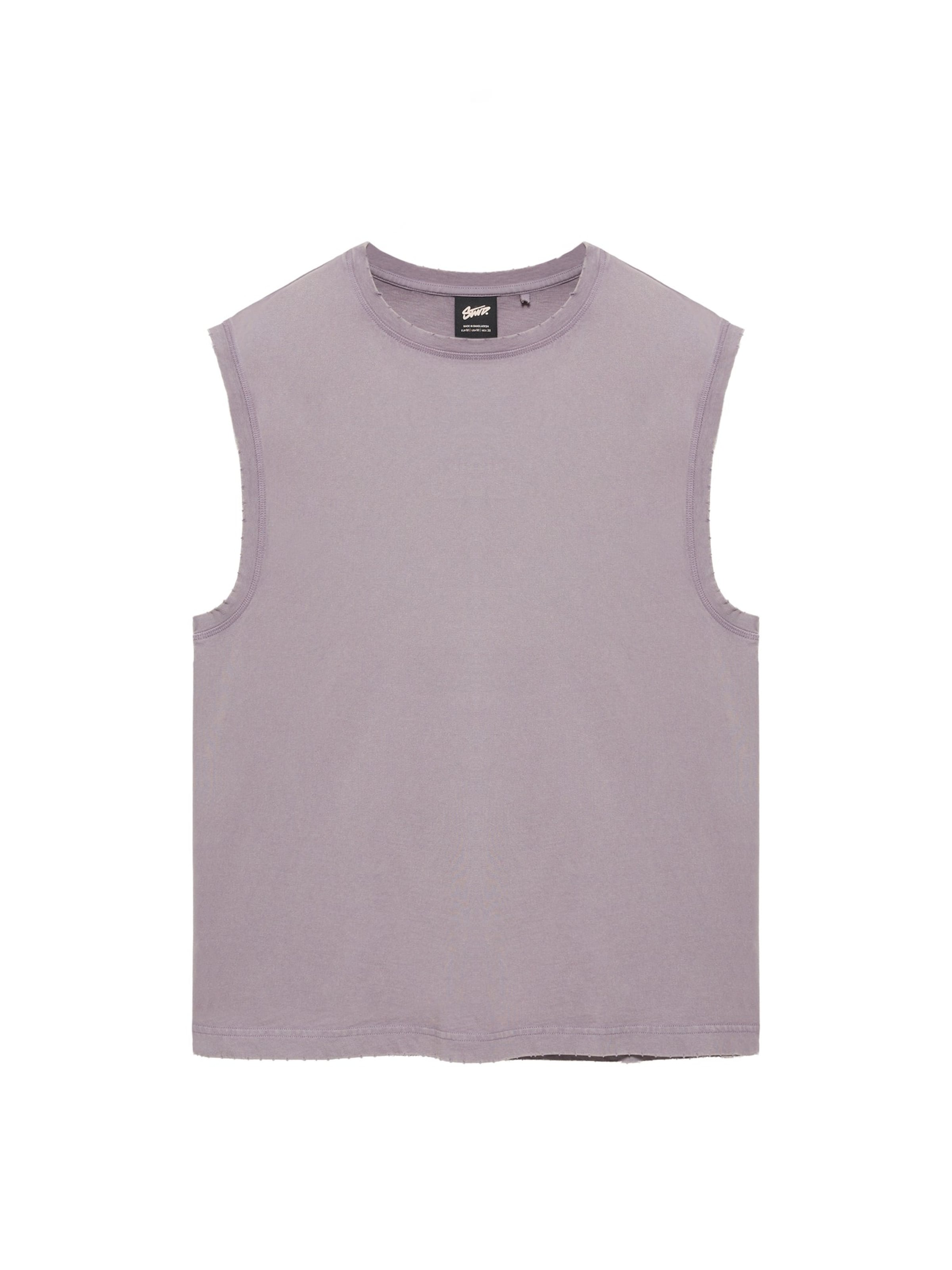 Pull&Bear T-shirt 'STWD' i lila: framsida