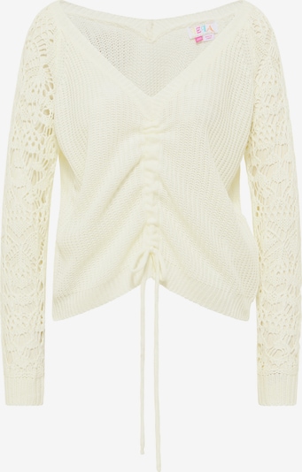 Pulover IZIA pe alb lână, Vizualizare produs