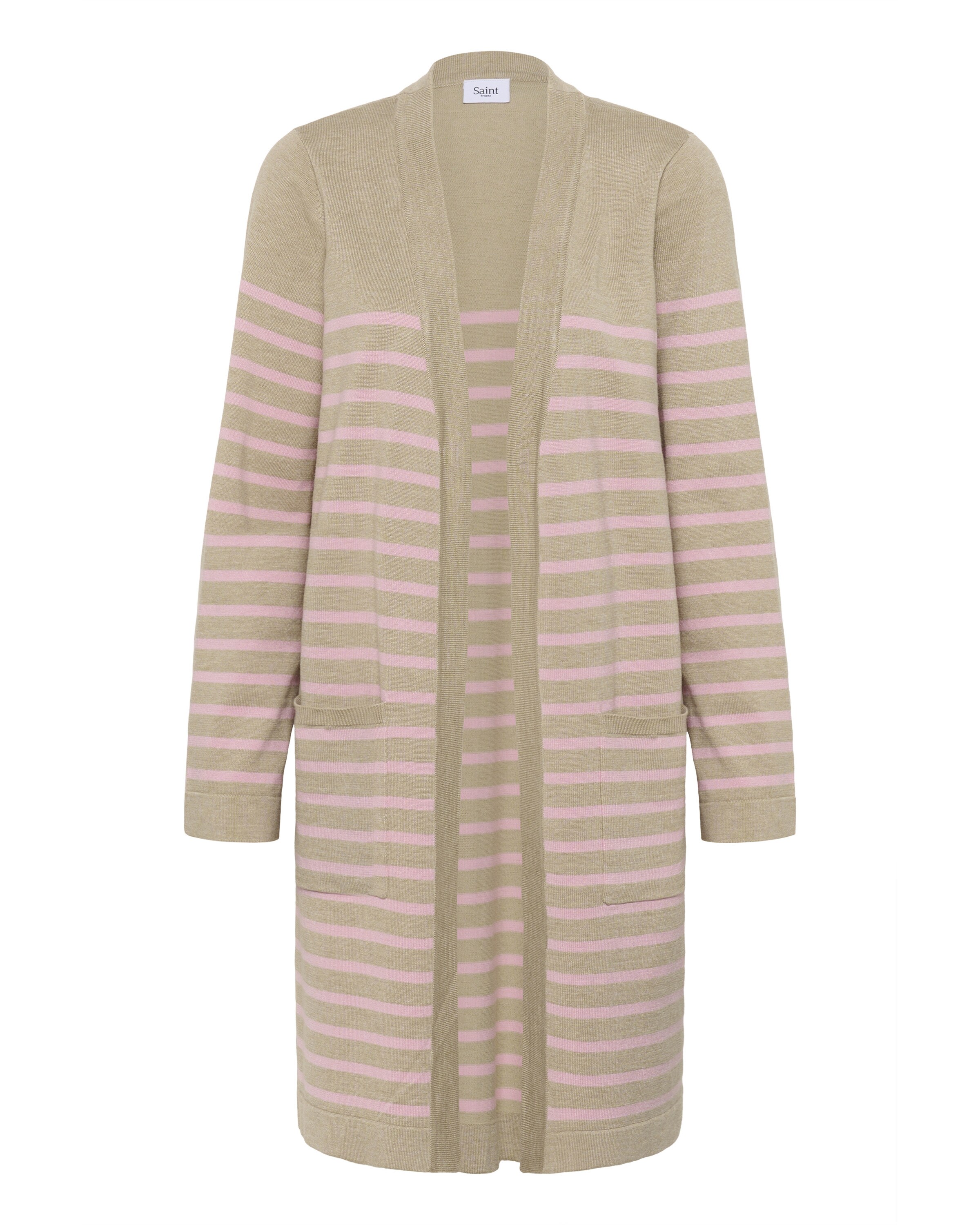 SAINT TROPEZ Gebreid vest 'Grila' in Beige: voorkant