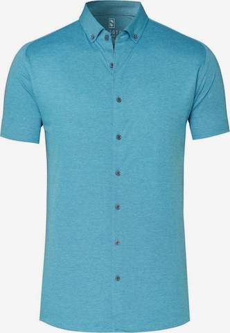 DESOTO Slim fit Button Up Shirt in Blue: front