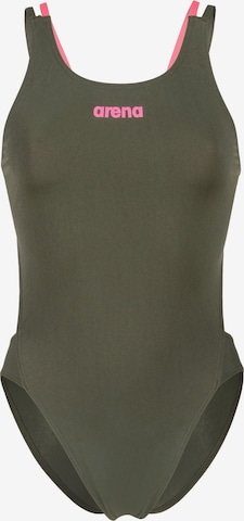 ARENA Bustier Uimapuku 'TECH MULTI SOLID' värissä vihreä: etupuoli