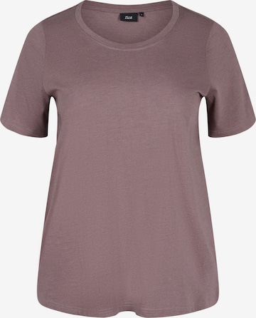 Zizzi Shirt 'Mjoy' in Lila: voorkant