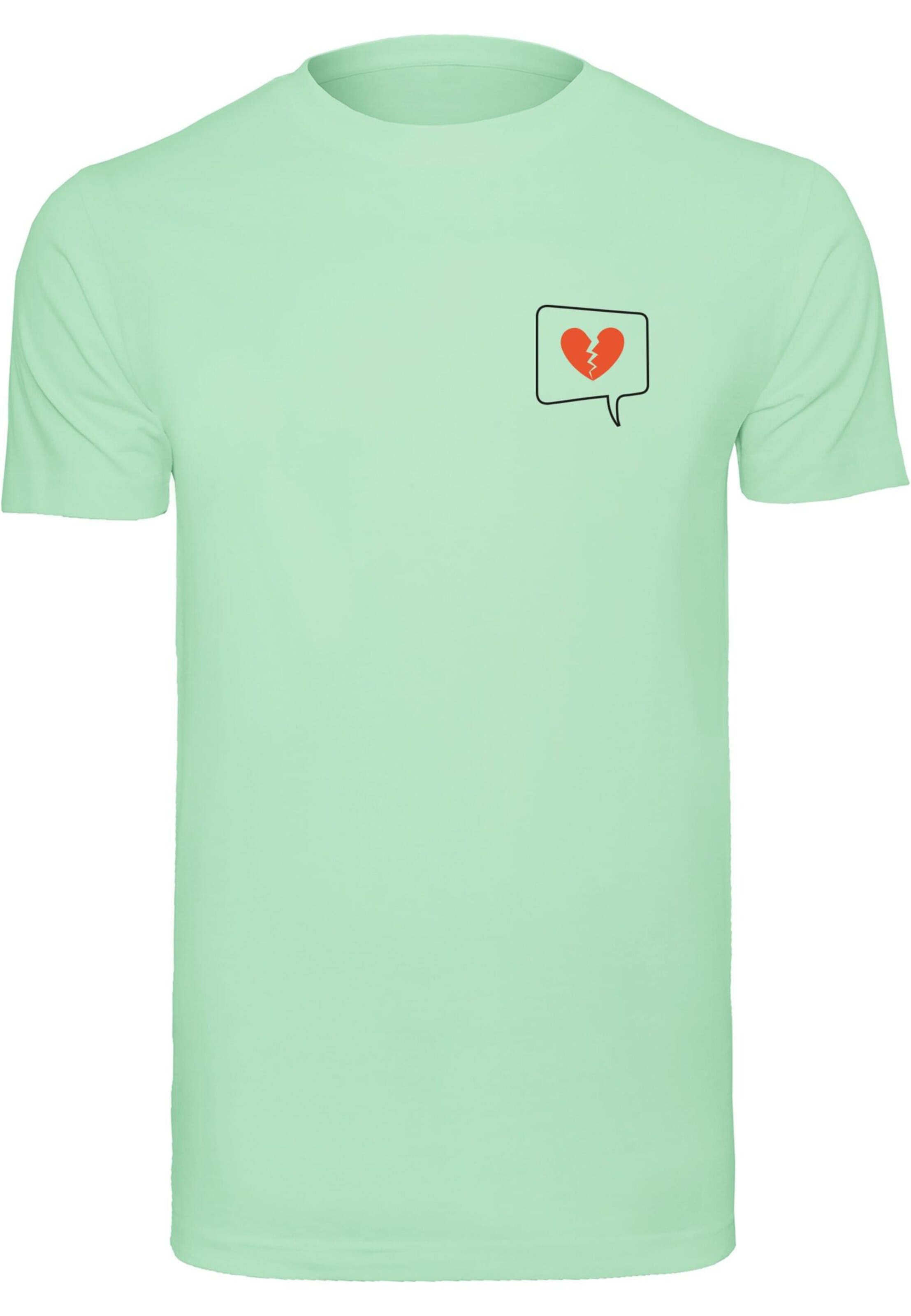 Merchcode Shirt 'Heartbreak' in Groen: voorkant