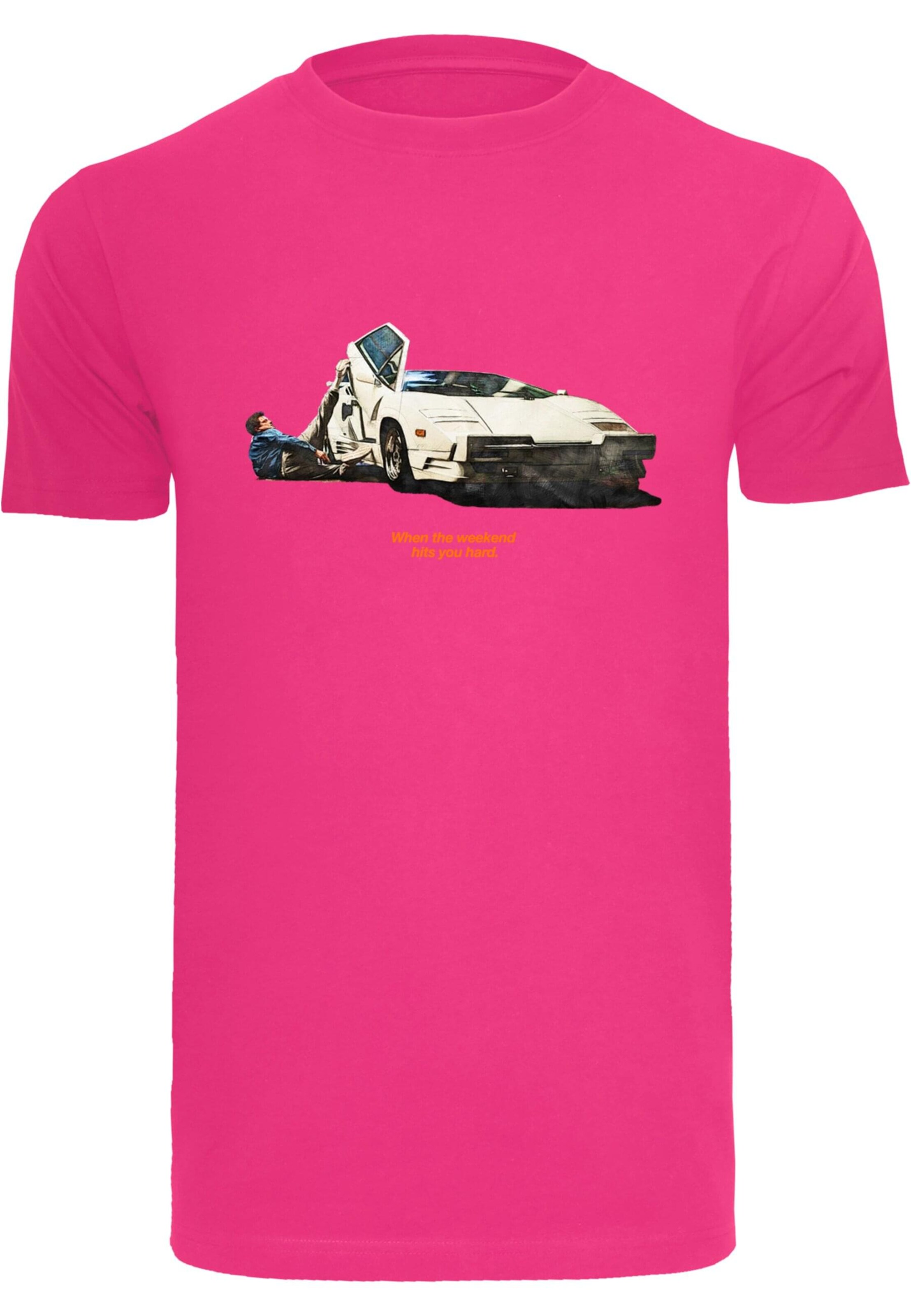 Maglietta 'Weekend Wolf' di Mister Tee in rosa: frontale