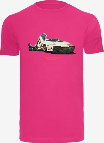 Mister Tee - Camisa 'Weekend Wolf' em rosa: frente