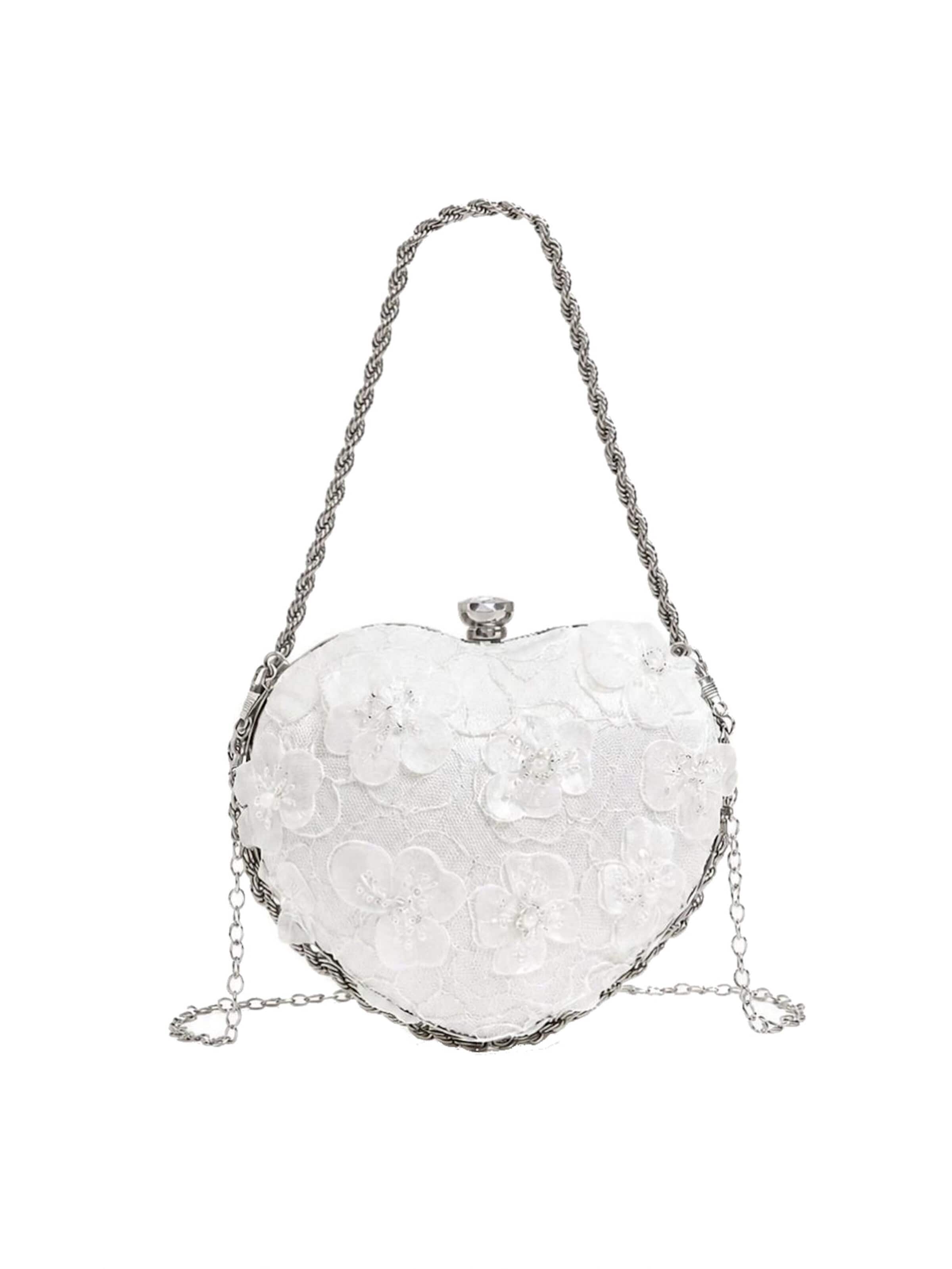 Tomshop24-7 Clutch 'Brauttasche Juliette' in White: front