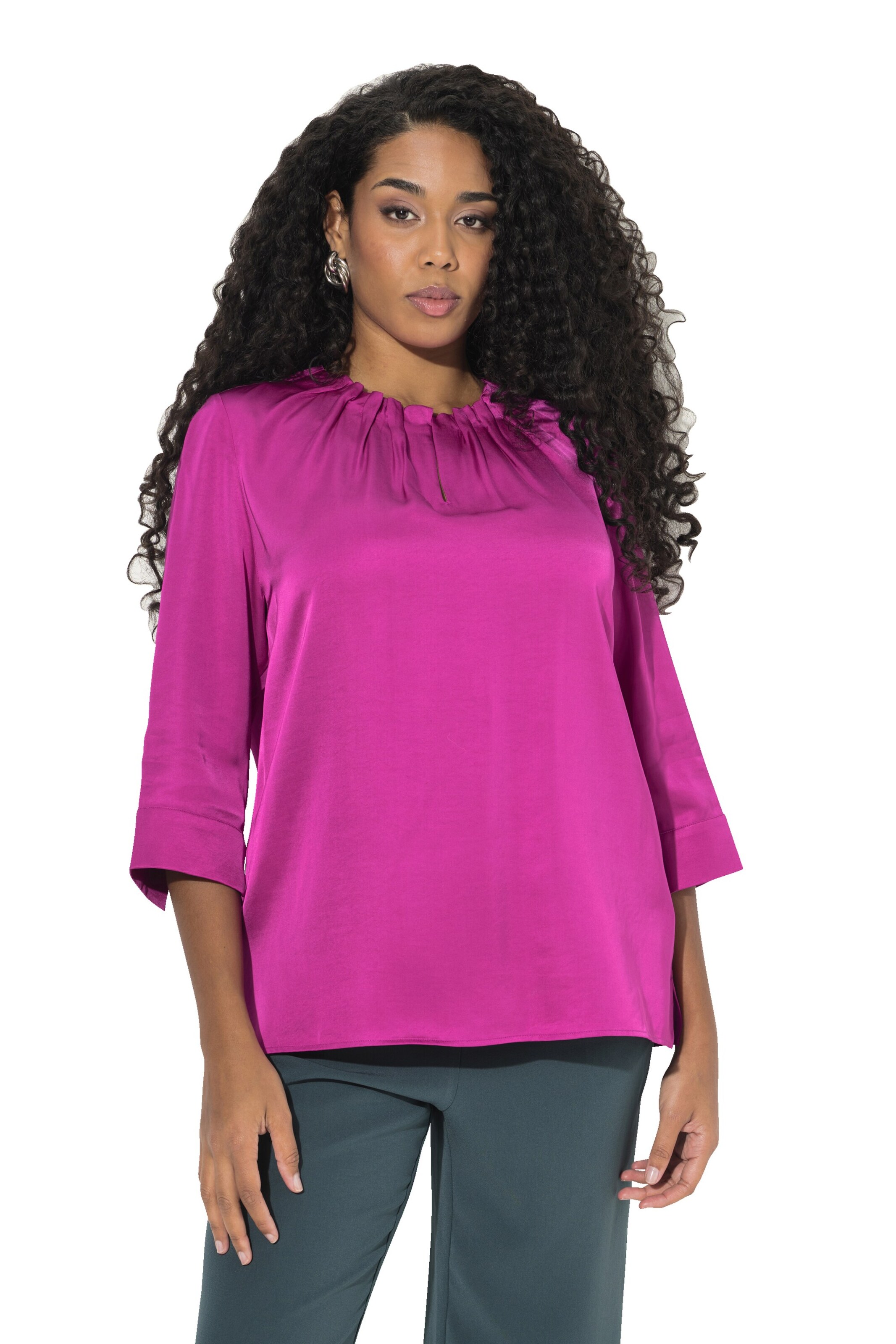 Ulla Popken Blouse in Roze: voorkant