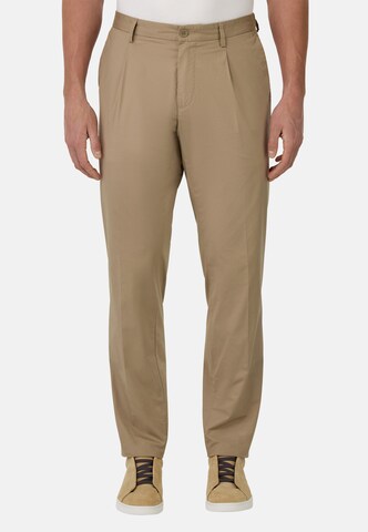 Boggi Milano Slim fit Pleat-Front Pants in Grey: front