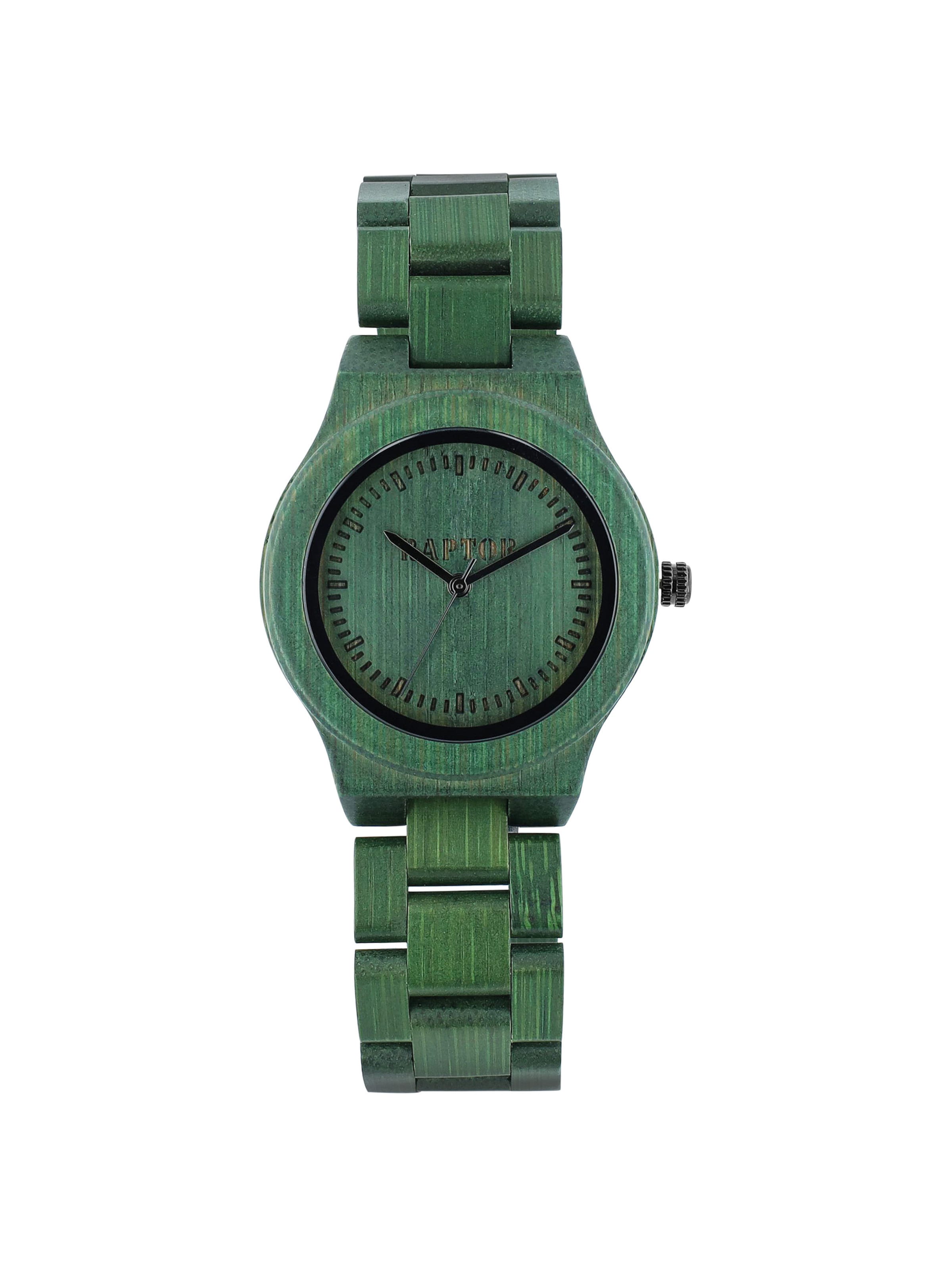 Raptor Analog Watch 'Raina, silberfarbig, Mineralglas' in Green: front