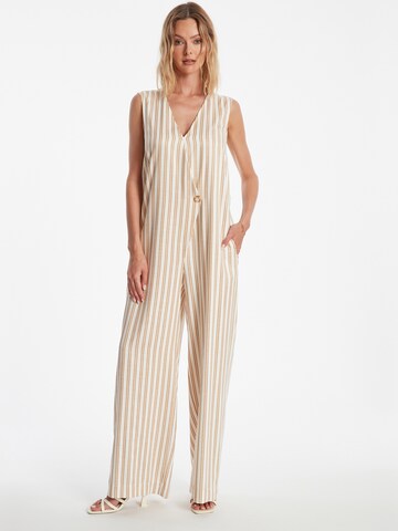 Ana Alcazar Jumpsuit 'Zatty' in Wit: voorkant