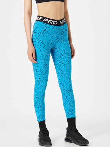 NIKE Skinny Sportbroek in Blauw: voorkant