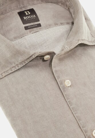 Boggi Milano Regular fit Overhemd in Bruin