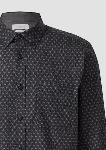 s.Oliver Comfort Fit Hemd in Schwarz