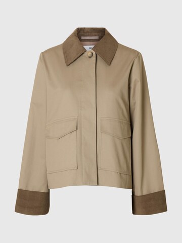Veste mi-saison SELECTED en marron : devant