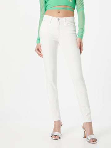 Calvin Klein Jeans Skinny Fit Дънки в бяло: отпред