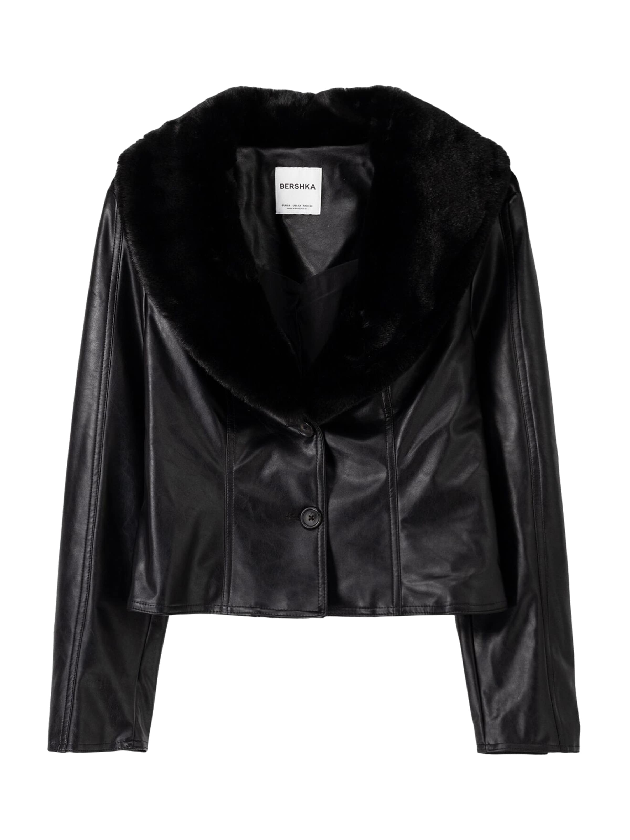 Bershka Overgangsjakke i sort: forside