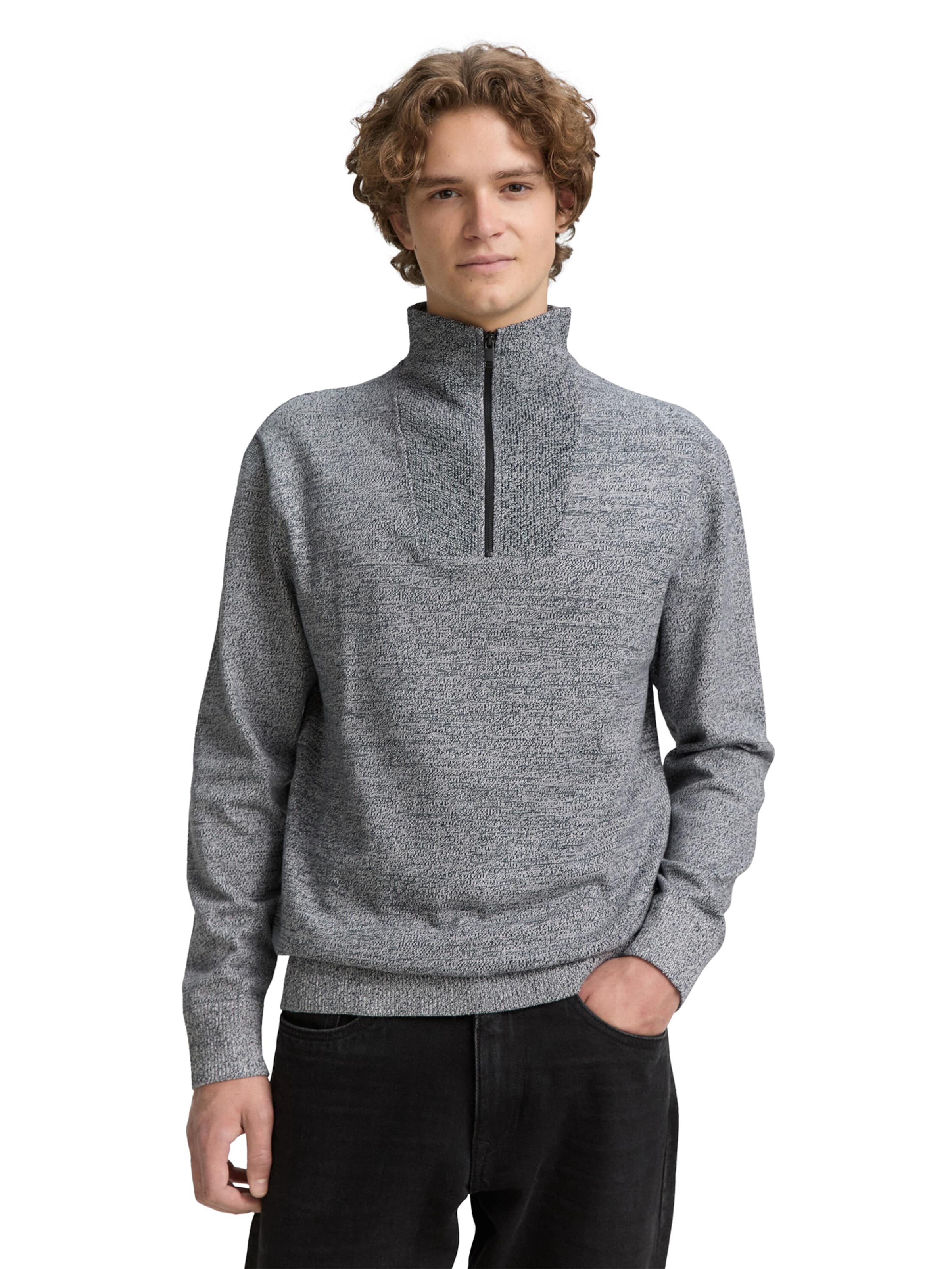 TOM TAILOR DENIM Sweater in Grey: front