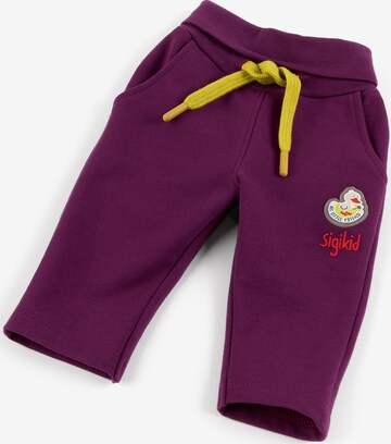 SIGIKID - Tapered Calças 'MY LITTLE FRIEND' em roxo