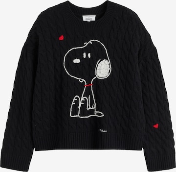 Chinti & Parker Trui 'Snoopy' in Zwart: voorkant