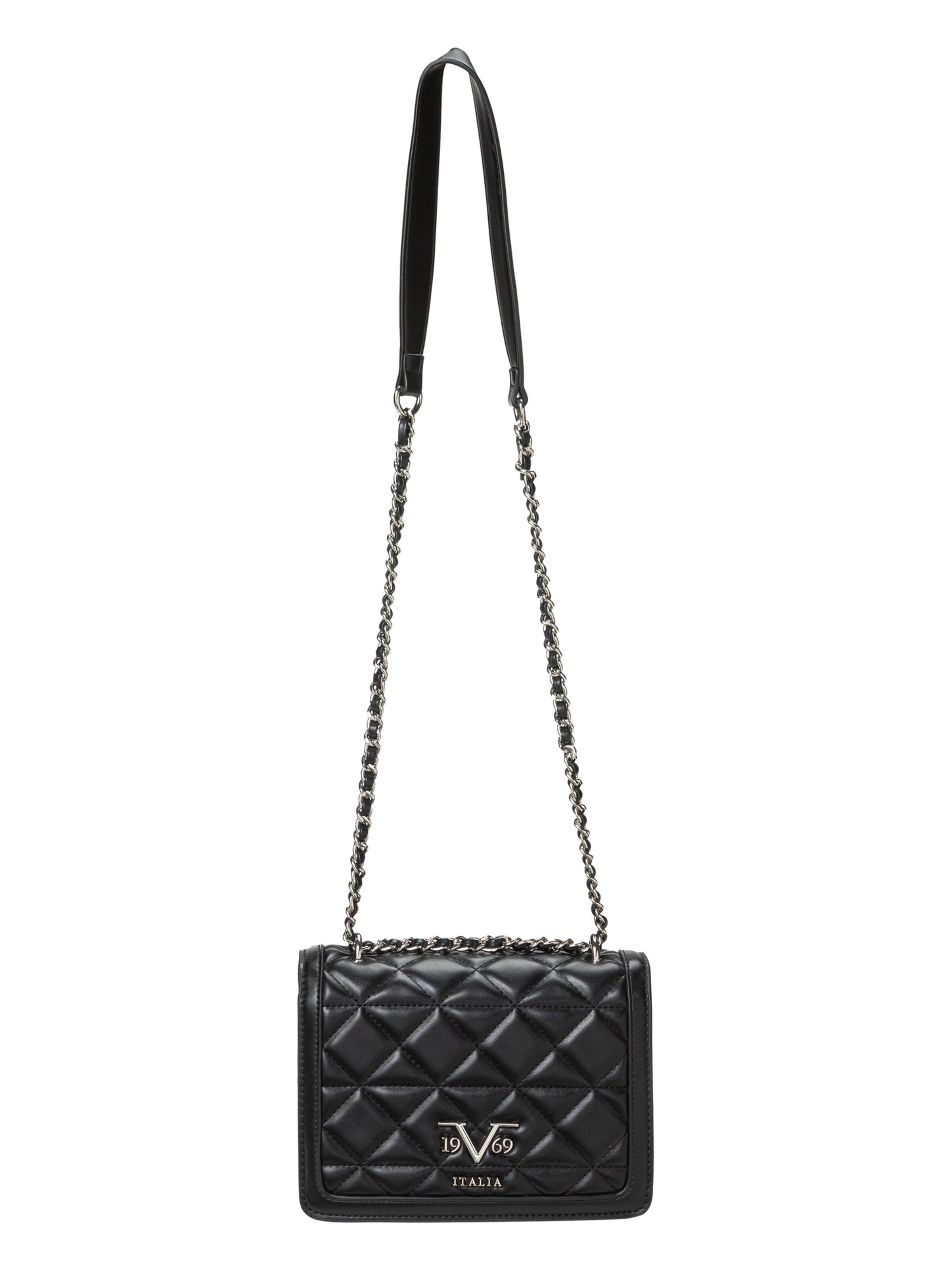 19V69 ITALIA Õlakott 'Gaby Silver', värv must: eest vaates