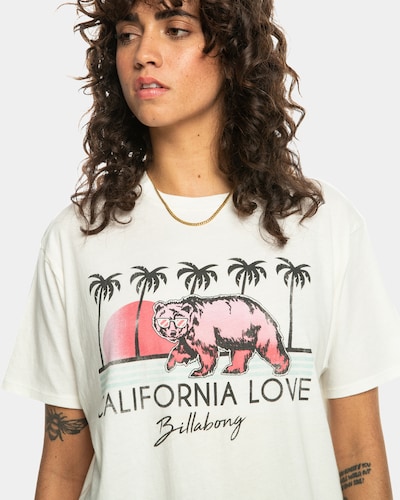 BILLABONG T-shirt 'California Love' en rose ancienne / noir / blanc, Vue avec produit