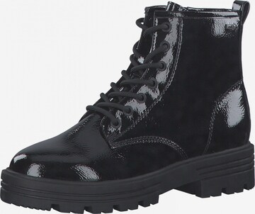 s.Oliver Lace-Up Ankle Boots in Black: front