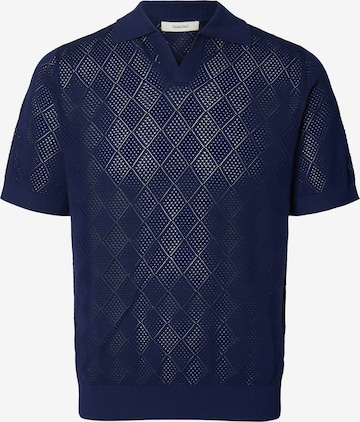 Pull-over 'SLHARCO' SELECTED en bleu : devant