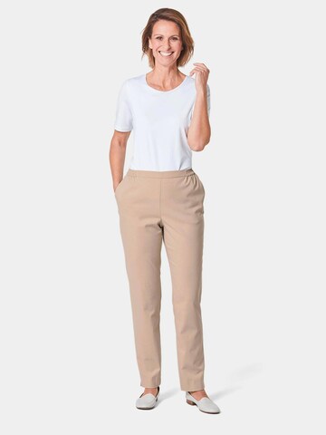 Goldner Regular Pants 'Martha' in Beige: front