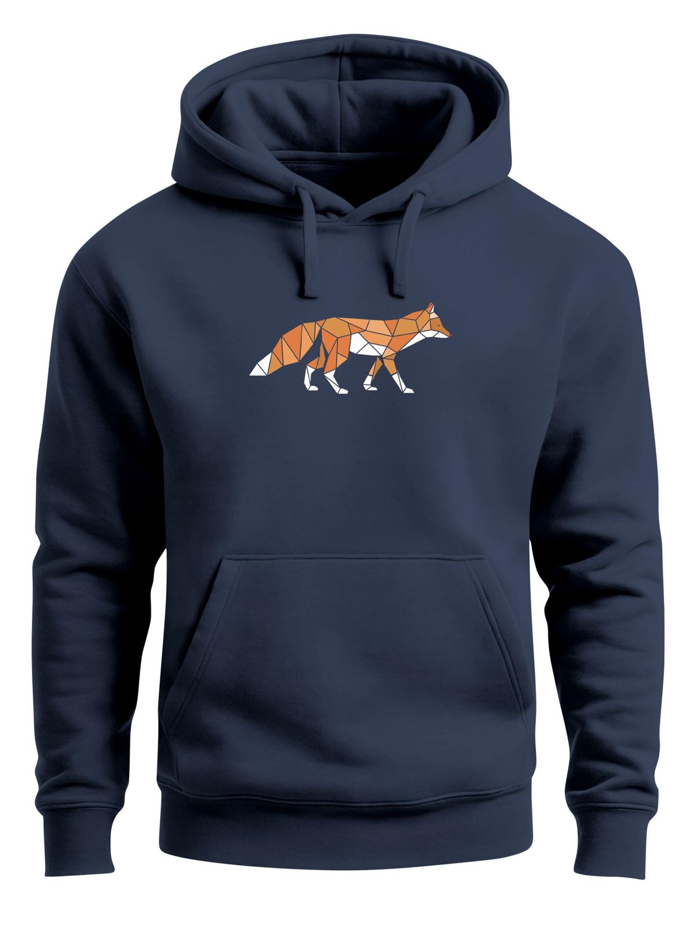 Neverless Sweatshirt 'Fuchs Polygon' in Blue: front