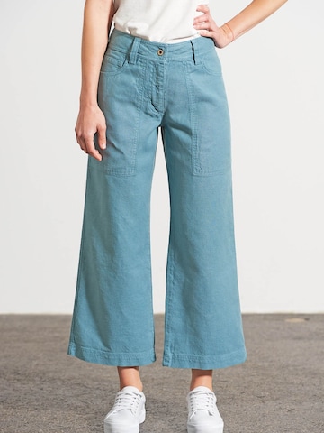 HempAge Wide leg Pants ' Pants High Rise ' in Blue: front