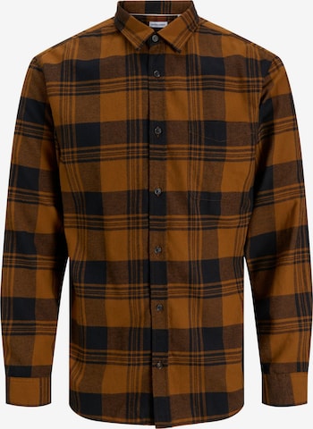 JACK & JONES Button Up Shirt in Brown: front