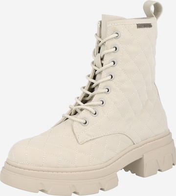 BULLBOXER Lace-Up Ankle Boots in White: front