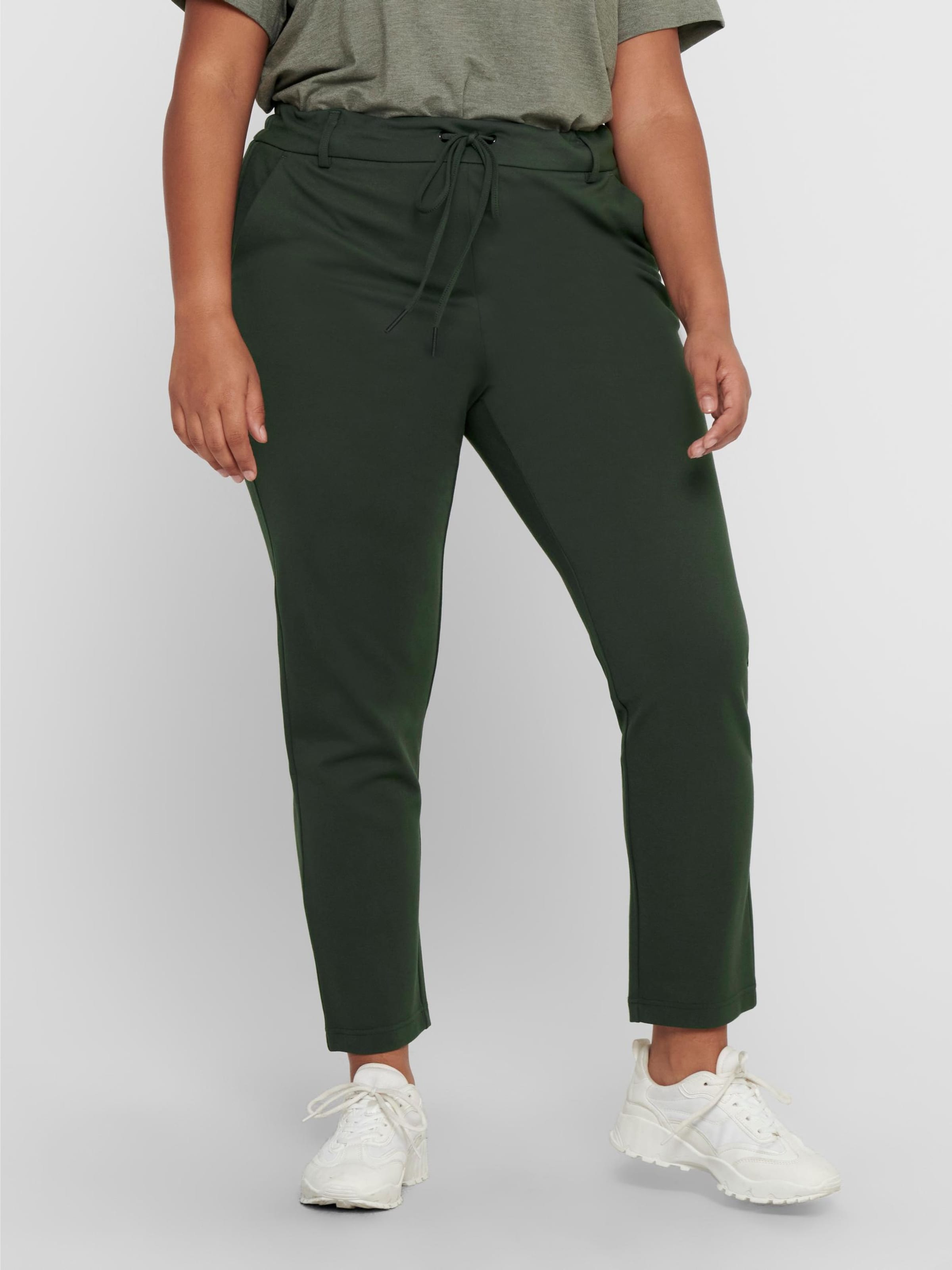 Grandes tailles Pantalon ONLY Carmakoma en Vert Foncé 