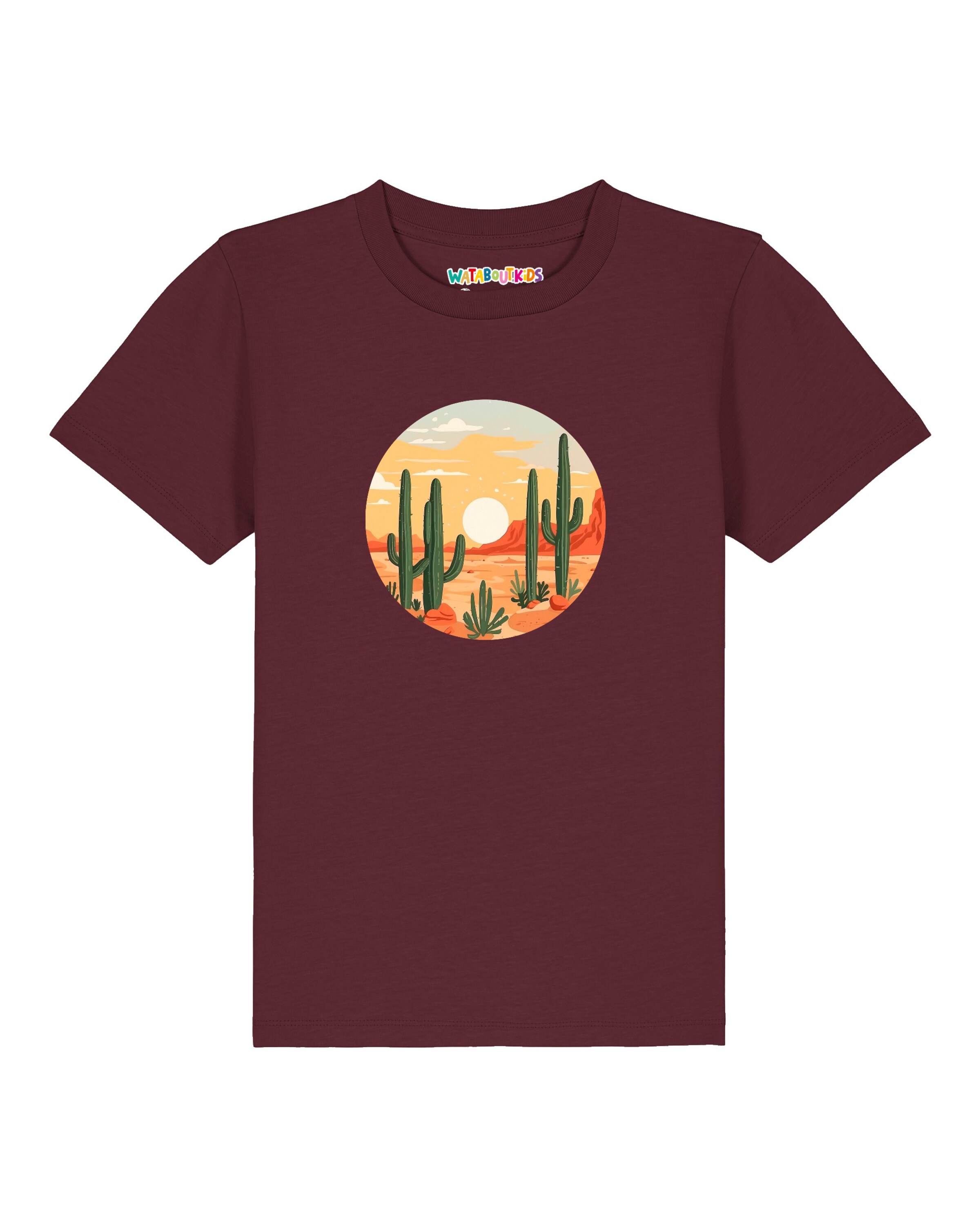 watabout.kids Shirt 'Sonnenuntergang in der Wüste' in 104 in Yellow / Dark green / Dark orange / Bordeaux, Item view