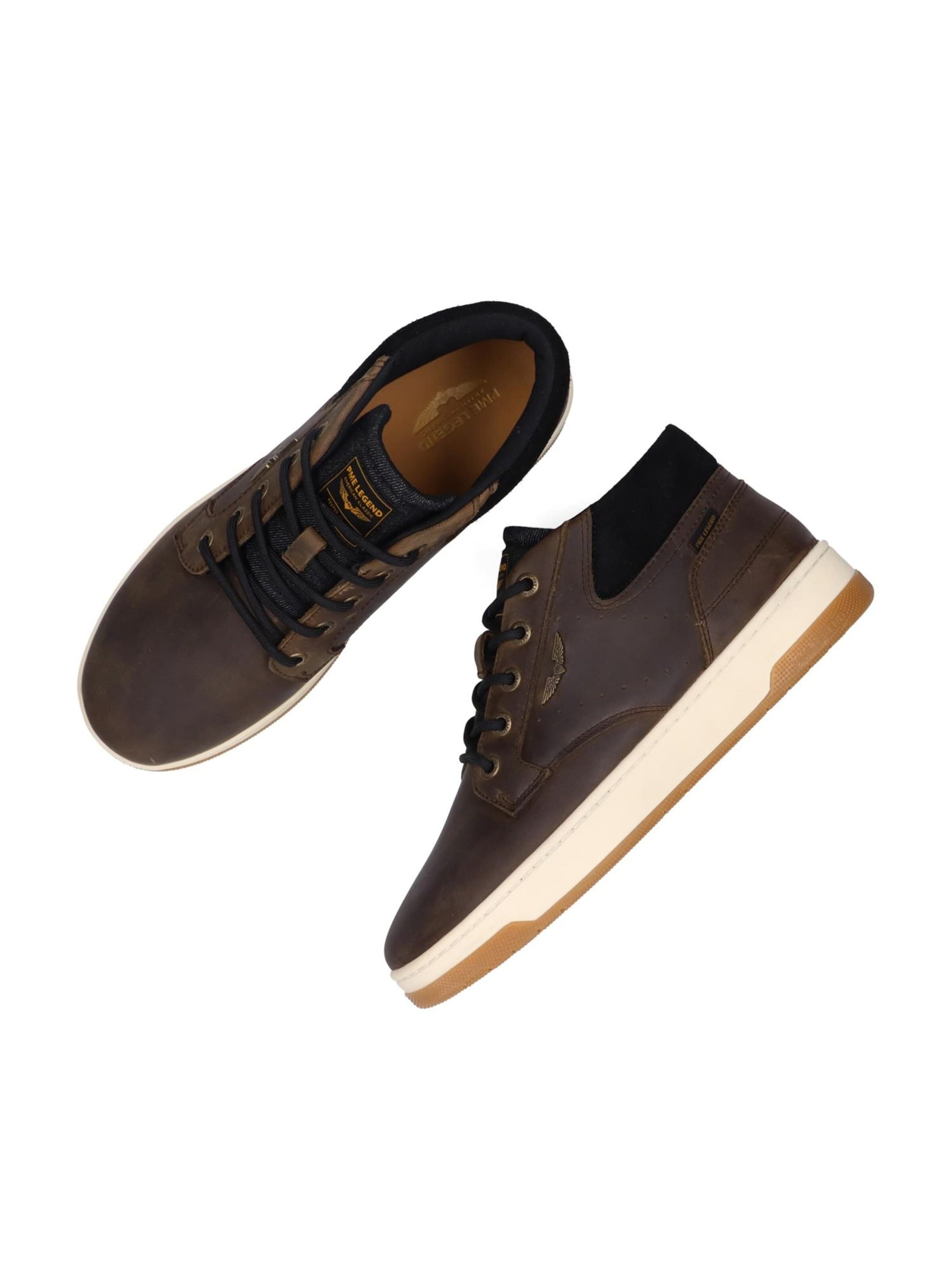 PME Legend Låg sneaker 'Porter sneaker in waxed leather' i grå