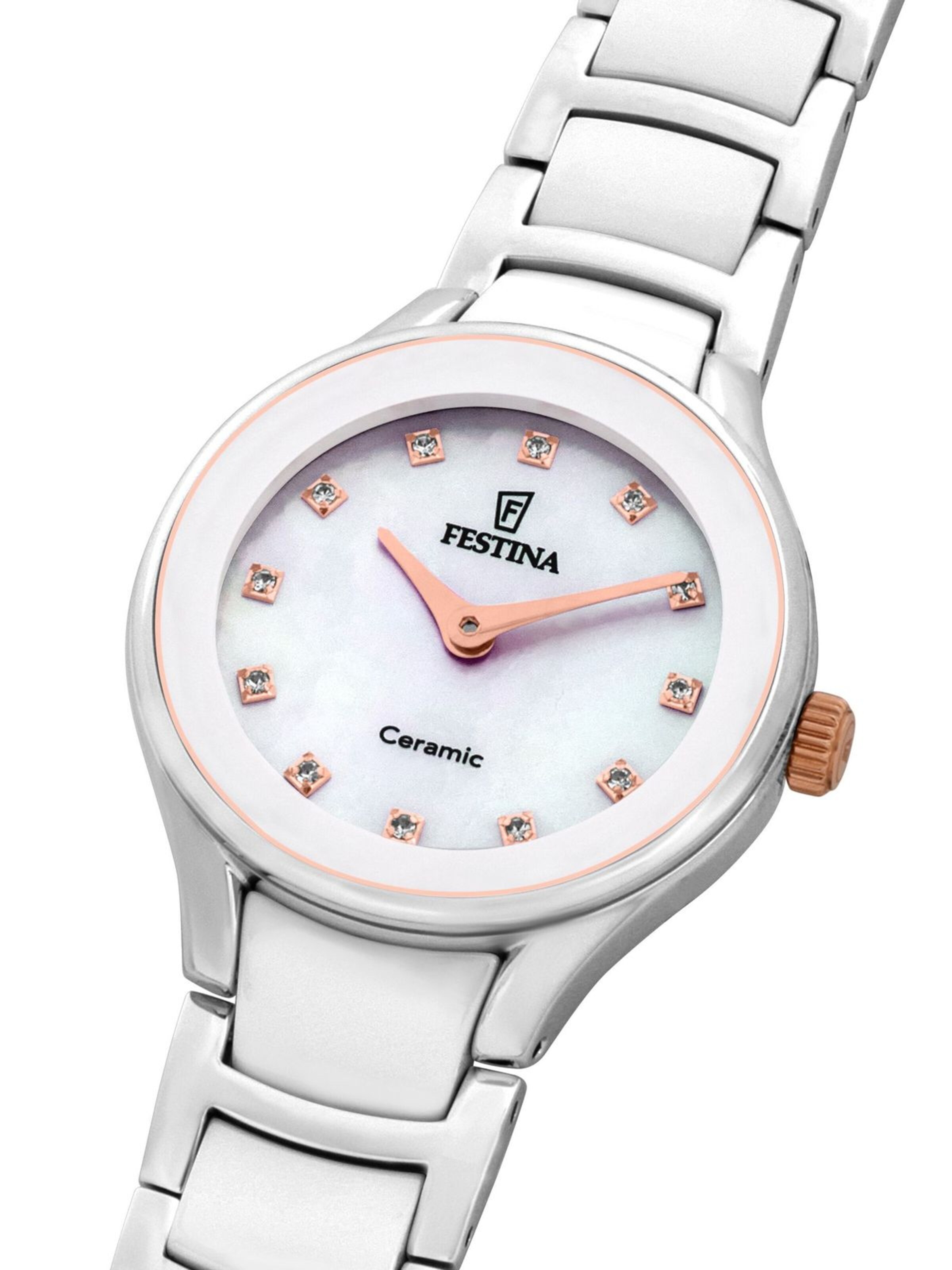 FESTINA Analog Watch 'Watch Ceramic' in Silver
